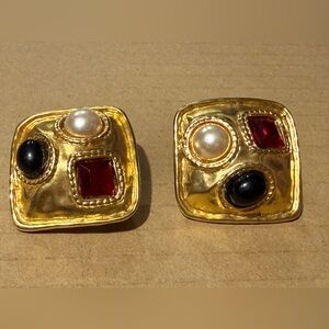 Vintage Gripoix Mogul Style Statement Earrings
